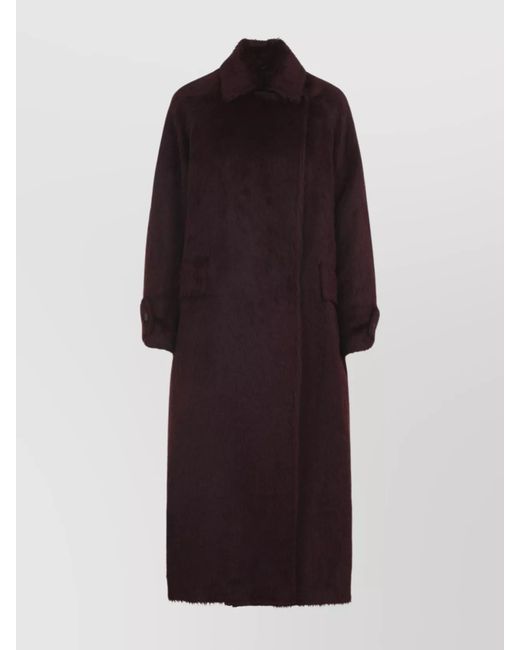 Max Mara Multicolor Alpaca Virgin Wool Oversized Midi Coat