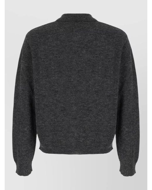 Our Legacy Gray Stretch Alpaca Blend Collared Cardigan Knit for men