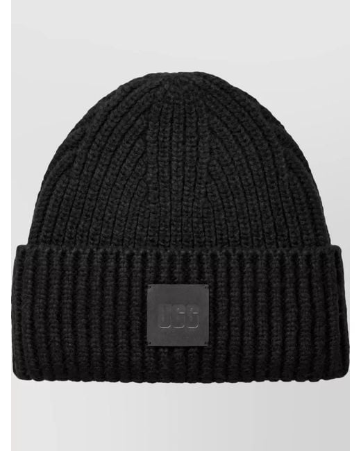 Ugg Black Chunky Ribbed Beanie for men