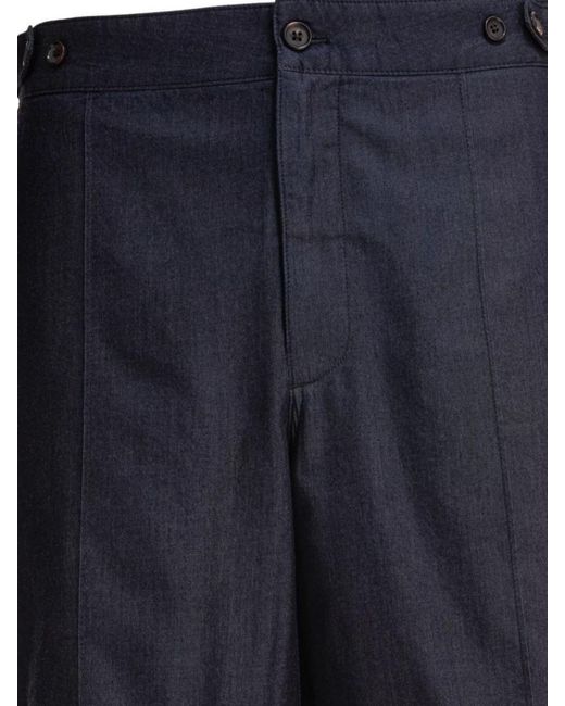 McQueen Blue Denim Tailored Shorts for men