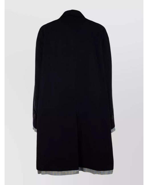 Miu Miu Blue Longline Jacket Featuring Buttoned Cuffs Detail
