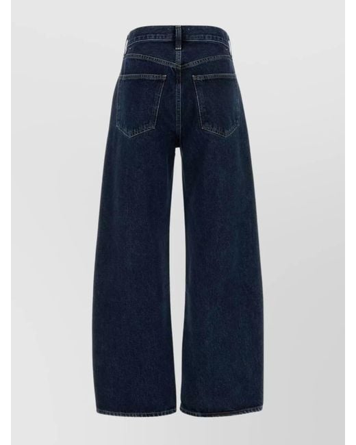 Agolde Blue Wide-Leg Jeans With Belt Loops And Five-Pocket Style
