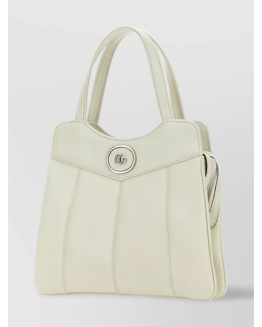Gucci White Petite Gg Small Leather Shoulder Bag