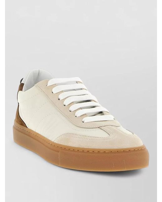 Brunello Cucinelli White Leather Low-Top Sneakers