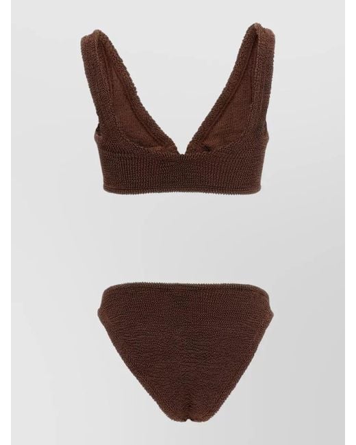 Hunza G Brown Julia Bikini High Waist Ring Scoop