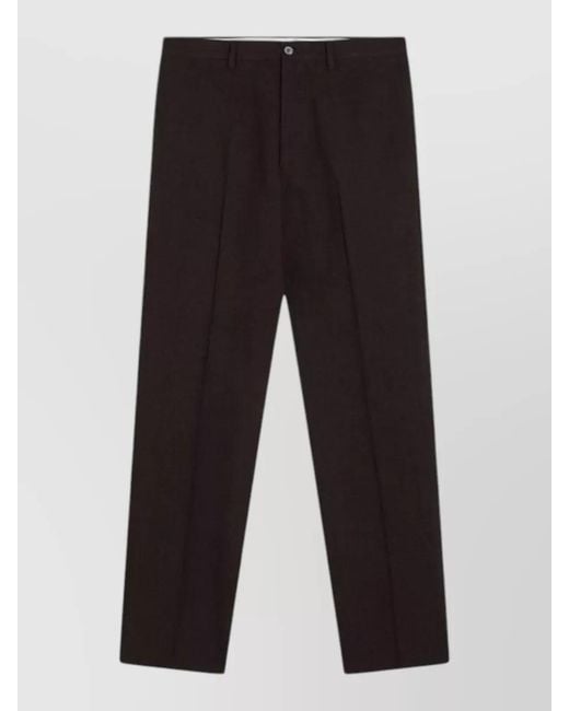 Prada Black Virgin Wool Mid-Rise Straight-Leg Trousers for men
