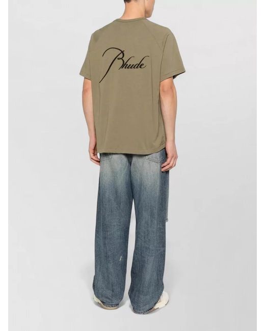Rhude Natural Raglan Crew Neck Short Sleeve T-Shirt for men