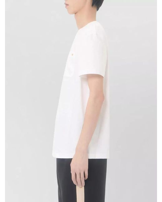 Valentino White Cotton Regular-Fit Short-Sleeve T-Shirt for men
