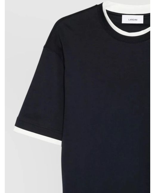 Lardini Blue Contrasting-Trim Cotton T-Shirt for men