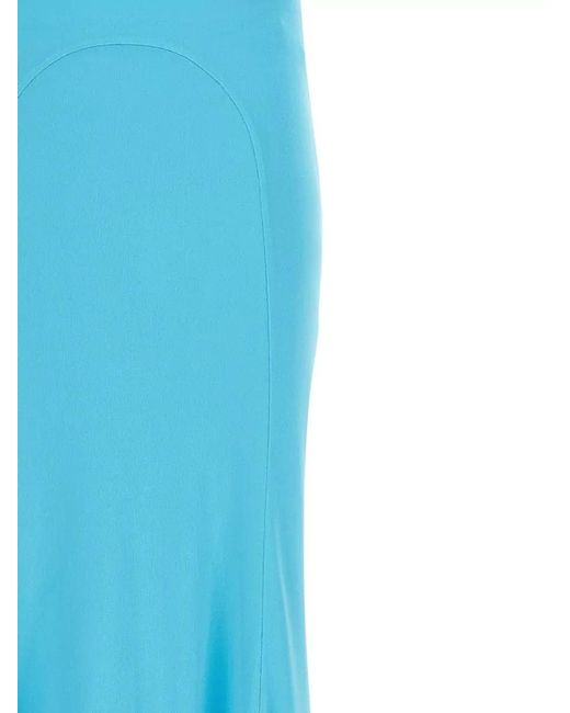 Tom Ford Blue High Waist Skirt Flared Hem Seams