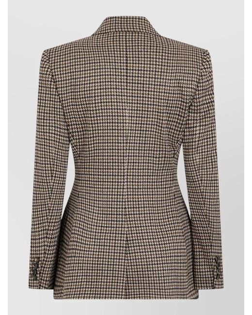 Max Mara Brown Double Breasted Wool Blend Tailored Blazer