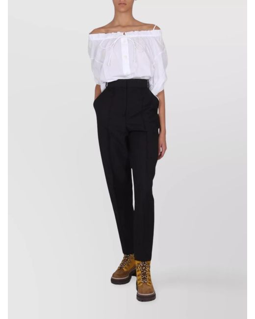 Tory Burch Blue Mohair Tapered Trousers