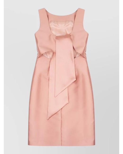 Alberta Ferretti Pink Satin Midi Dress