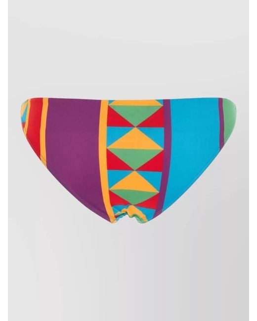 Loewe Blue Printed Stretch Nylon Low Rise Bikini Bottom