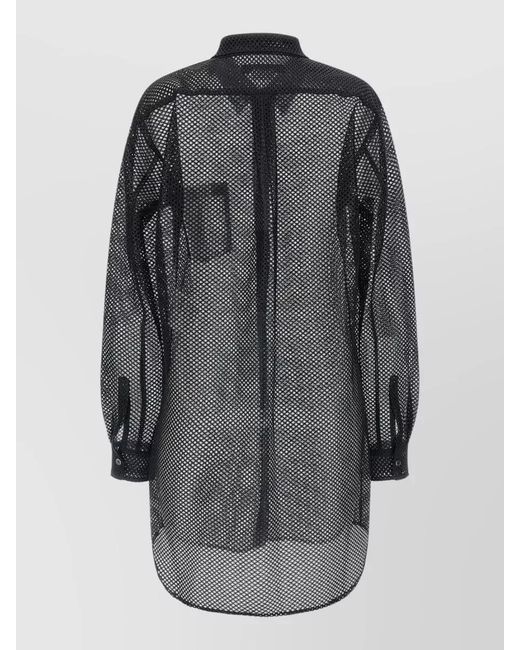 Comme des Garçons Gray Longline Mesh Shirt Featuring Chest Pocket for men