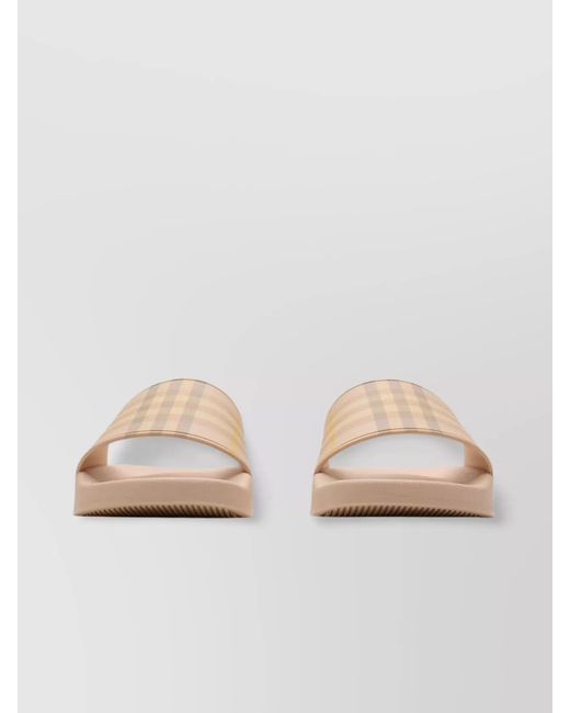 Burberry White Check Slippers