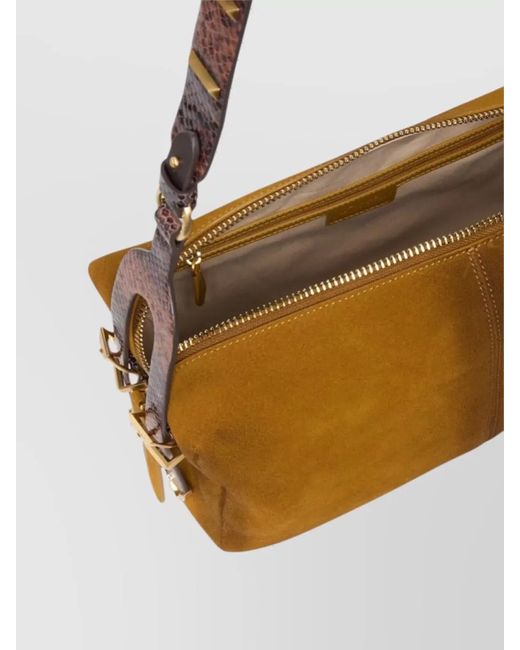 Pinko Gray Love Bag Classic Suede Studded Clutch Bag