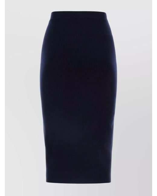 Bottega Veneta Blue Cashmere Pencil Skirt