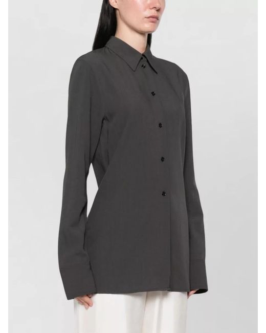 Totême Black Long-Sleeve Shirt