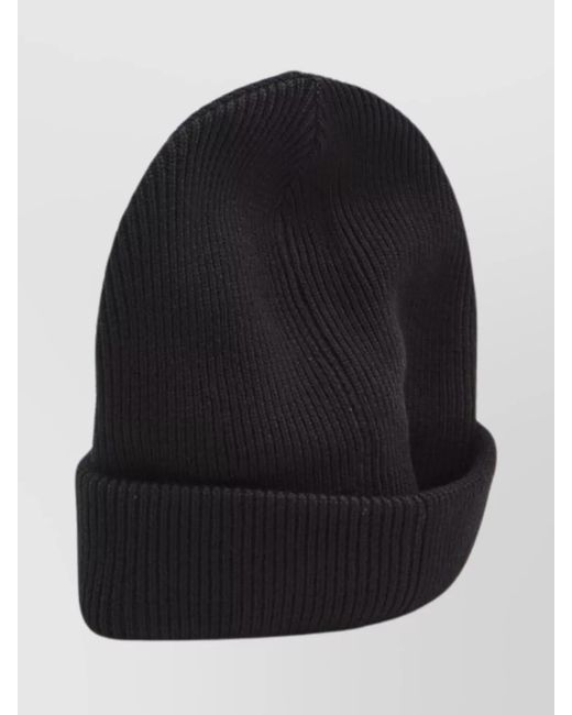 Gucci Black Ribbed Knit Beanie Featuring Web Motif for men