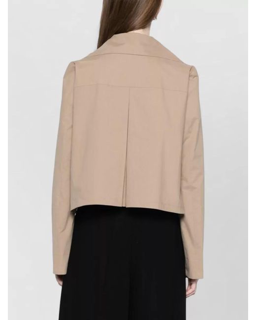 Emporio Armani Natural Cropped Cotton Jacket Double Breasted Design