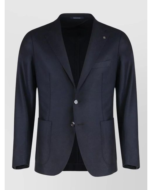 Tagliatore Blue Cashmere Virgin Wool Single Breasted Blazer for men