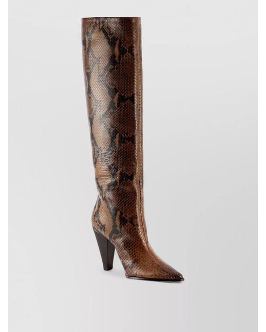 Roberto Festa Brown Knee Length Cone Heel Pointed Toe Boots