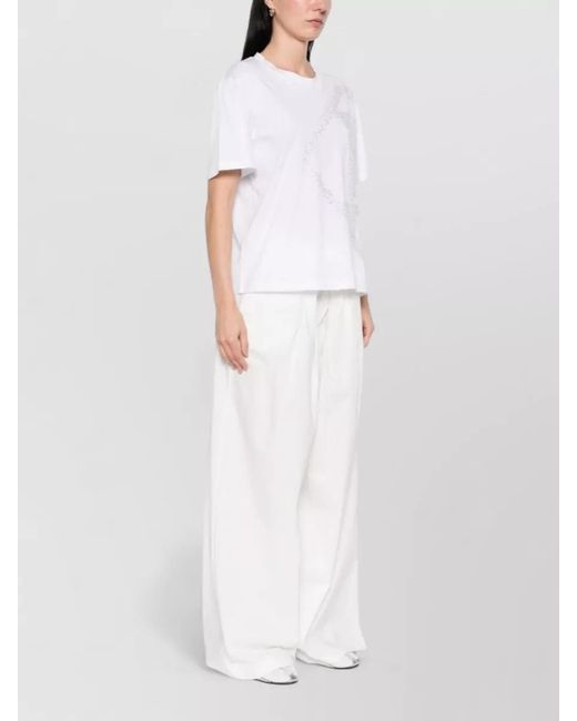 Herno White Soft Graphic Print Relaxed Fit Top