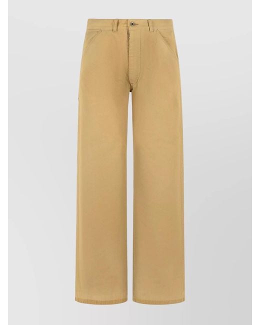 Maison Margiela Natural Cotton Wide-Leg Trousers