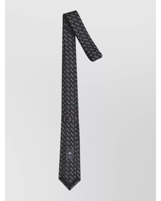 Gucci White Silk Jacquard Tie for men