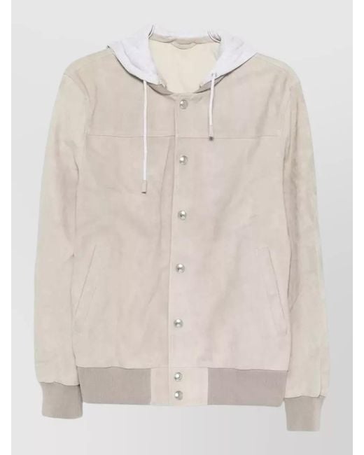 Eleventy Natural Suede Hooded Jacket for men