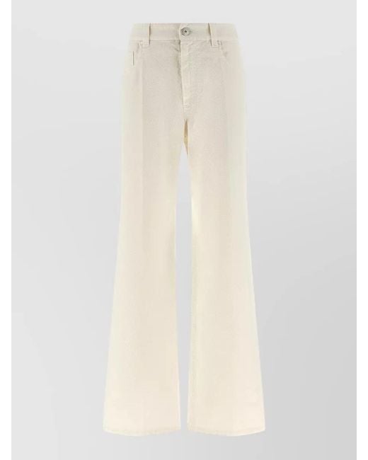 Brunello Cucinelli White Cotton Flared Jeans