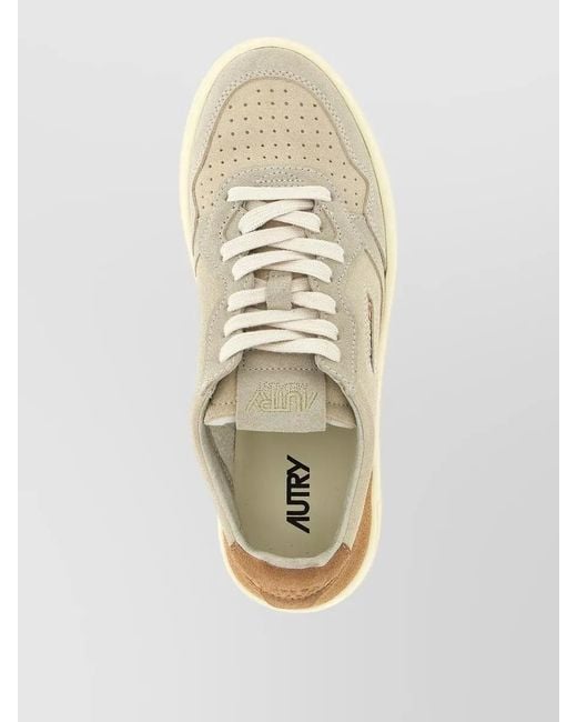 Autry Natural Lace Up Low Sneakers Perforated Heel Detail for men