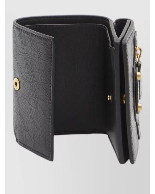 Balenciaga Black Lambskin Mini Wallet