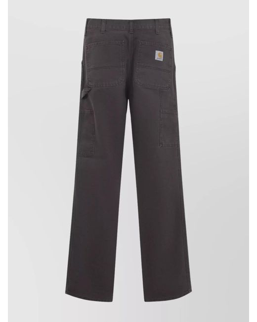 Carhartt Gray Organic Cotton Relaxed-Fit Straight-Leg Trousers for men