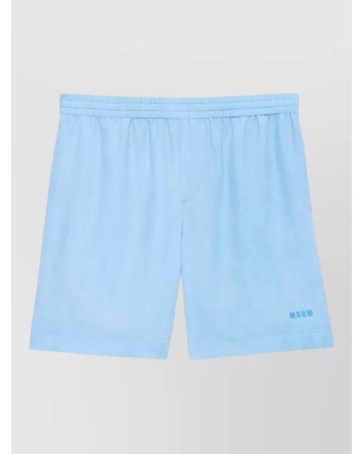 MSGM Blue Relaxed Beach Shorts Warm Weather for men