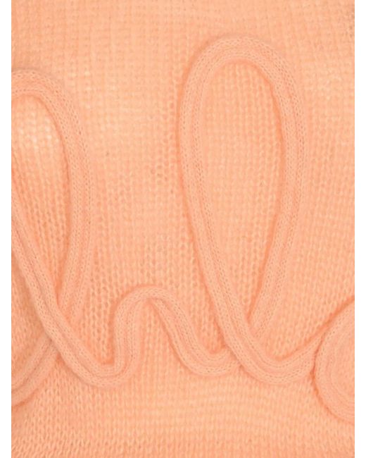 Chloé Gray Alpaca Wool Silk Logo Knit Elbow-Sleeve Jumper