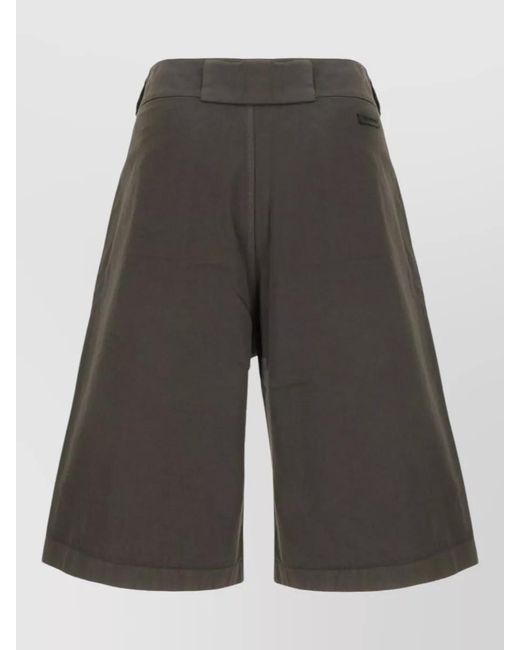 Fear Of God Gray High Waist Cotton Bermuda Shorts Wide Leg for men