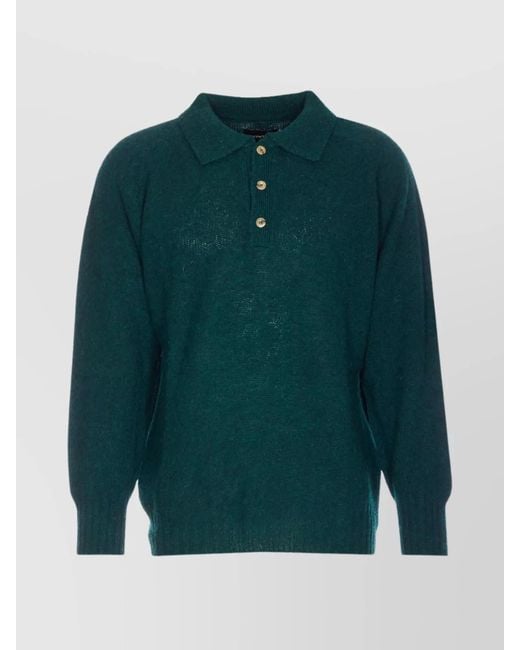 Howlin' By Morrison Green Wool Long-Sleeve Buttoned Jumper for men