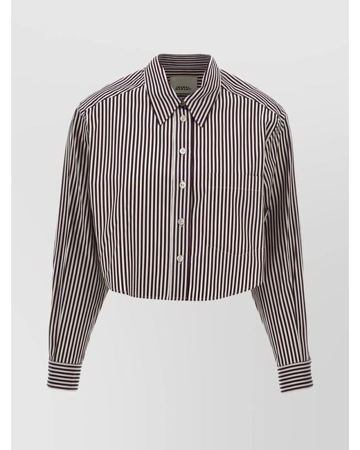 Isabel Marant Red Cotton Cropped Shirt