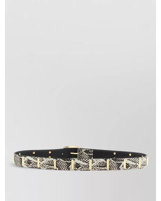 Pinko Multicolor Python Belt Adjustable Length Snake Print Studs