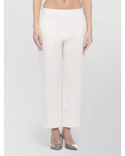 Wolford White Cropped Straight Leg Tailored Trousers