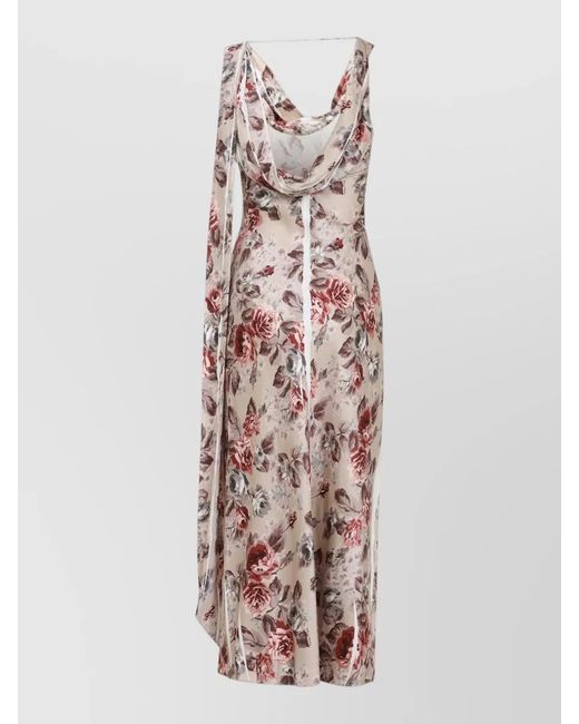Acne Multicolor Floral-Print Sleeveless Draped Maxi Dress