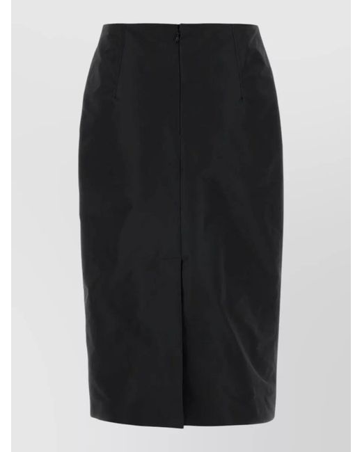 Jil Sander Black Faille Pencil Skirt High Waist Knee Length