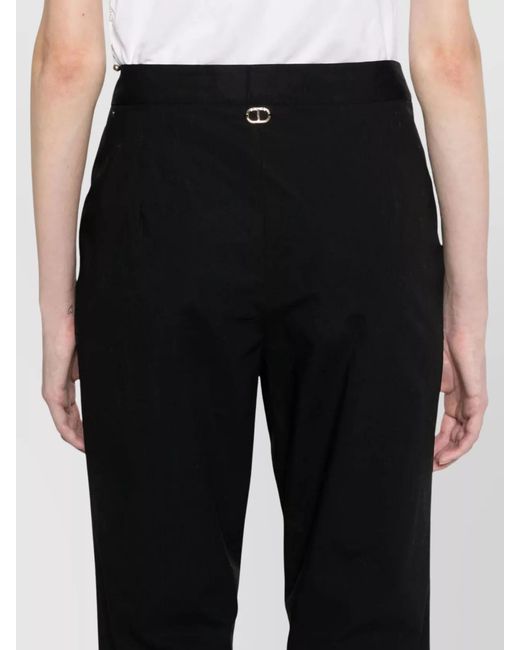 Twinset Black Straight-Leg Trousers