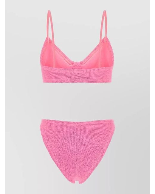Hunza G Pink Stretch Nylon Bikini