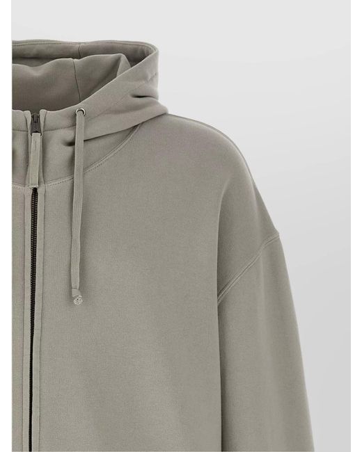 Maison Margiela Gray Cotton Oversized Zip Hoodie for men