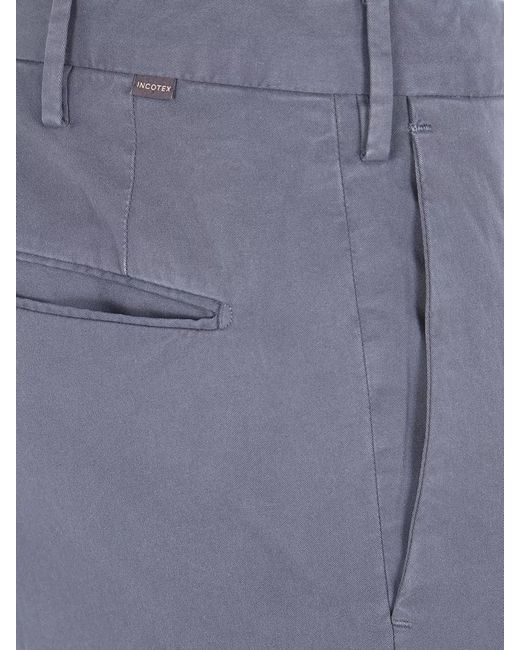 Incotex Gray Straight-Leg Chino Trousers for men