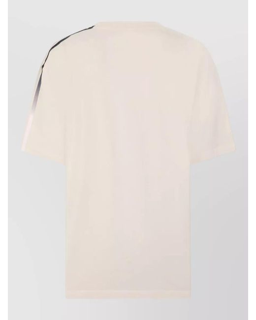 Y-3 Natural Short Sleeve Striped Shirt Crew Neck for men