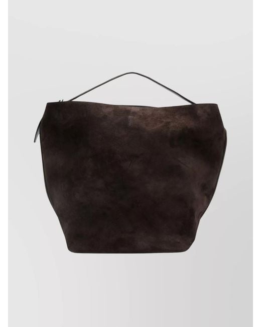 Totême Black Suede Belted Tote Bag